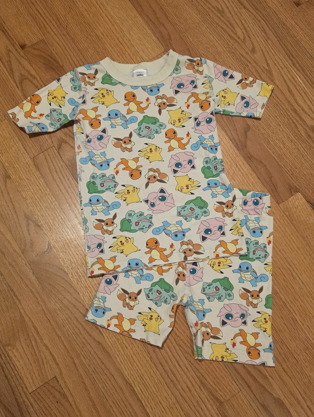 Hanna Andersson Beige Pokeman Short John Pajama Set Size 140 - Picture 2 of 13